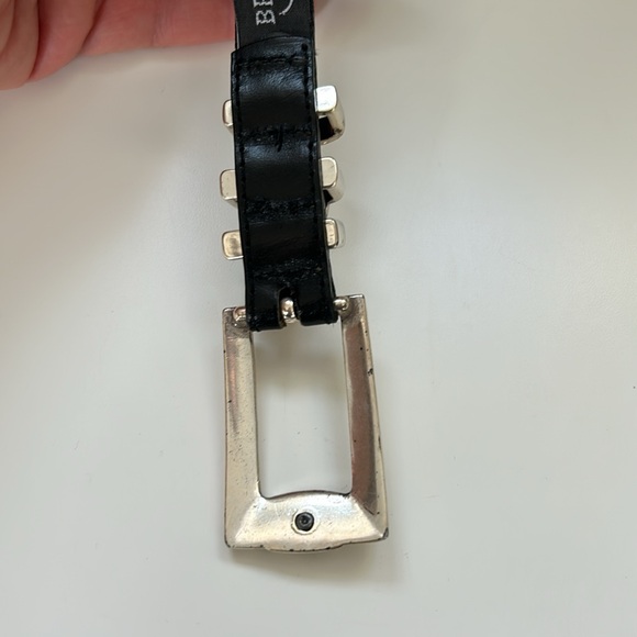 Brighton Slim Black Leather Belt with Gold and Silver # 4A303 - Picture 6 of 10